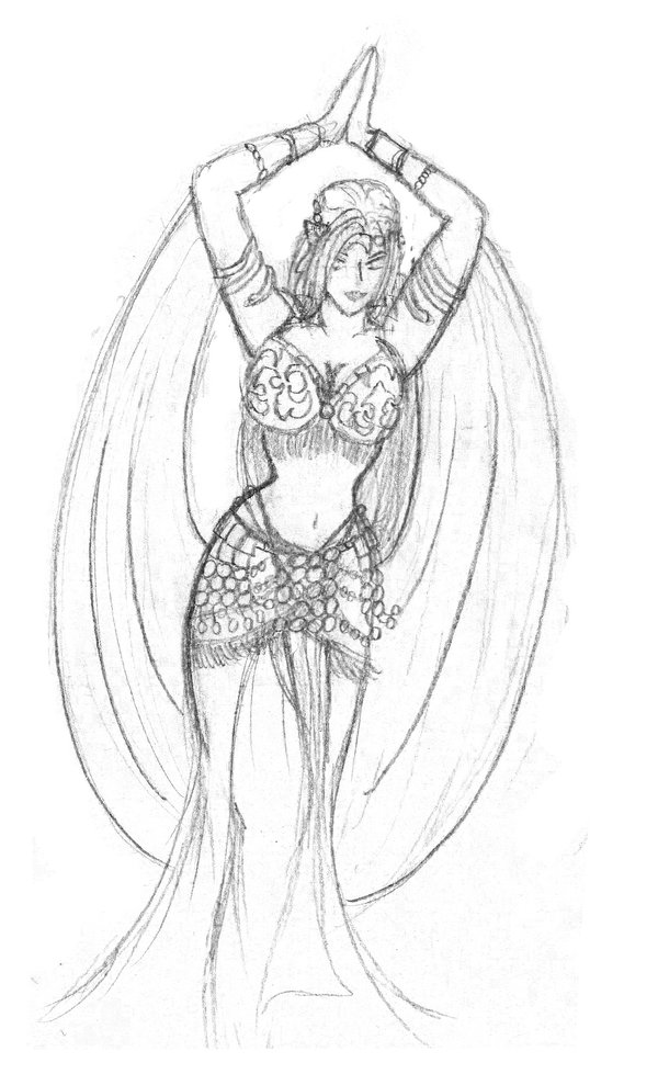 600x979 Belly Dancer Sketch By Chaos Dark Lord - Belly Dancer Sketch