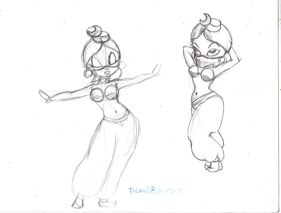 900x684 Belly Dancer Sketch By Tolan68 - Belly Dancer Sketch