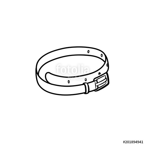 500x500 Leather Belt Hand Drawn Outline Doodle Icon. Waist Belt Vector - Belt Sketch