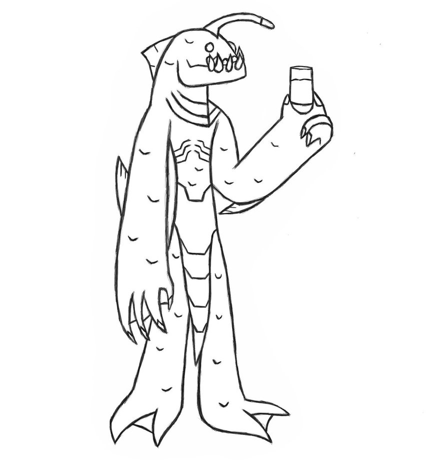 852x937 Ripjaws (Ben 10) Sketch By Cartoonmaniac12 - Ben 10 Sketch