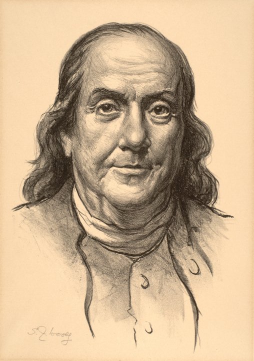 508x720 Benjamin Franklin Albright Knox - Ben Franklin Sketch