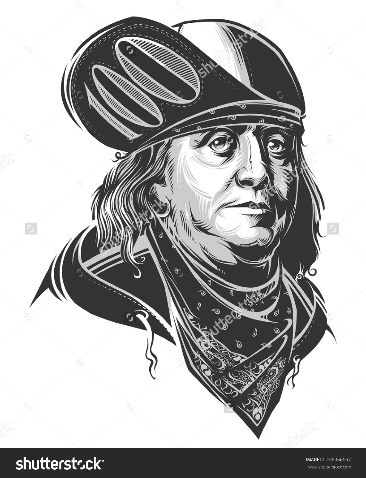 1226x1600 Benjamin Franklin Stock Vector Illustration 456966697 - Ben Franklin Sketch
