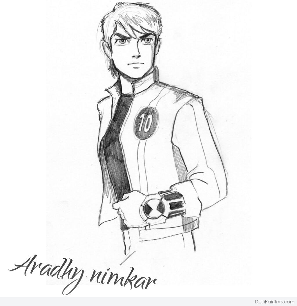 1024x1054 Pencil Sketch Of Ben 10 - Ben Ten Sketch