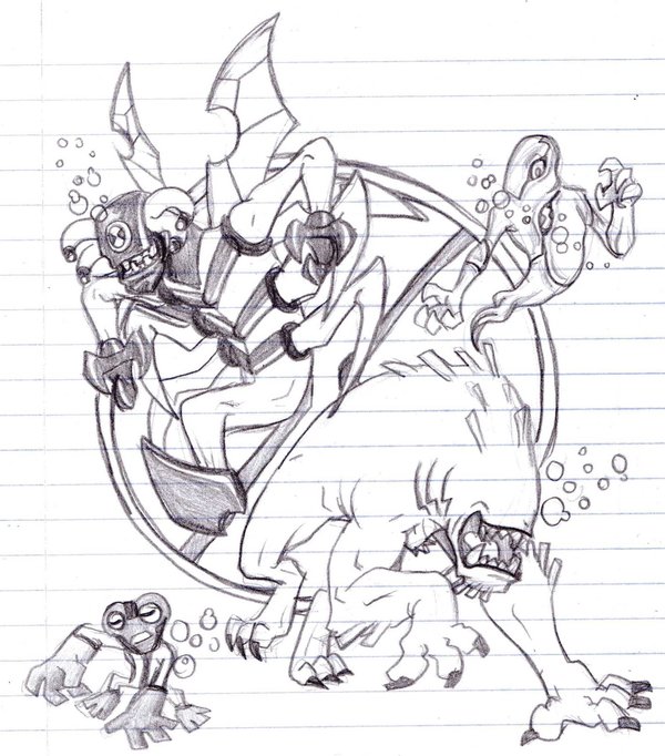 600x682 Ben 10 Aliens Sketch By Rubtox - Ben Ten Sketch