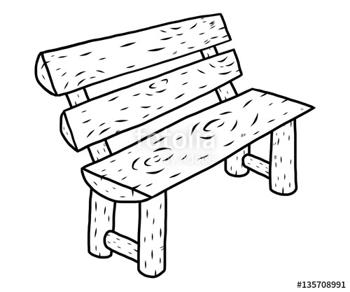 500x417 Wooden Bench Cartoon Vector And Illustration, Black And White - Bench Sketch