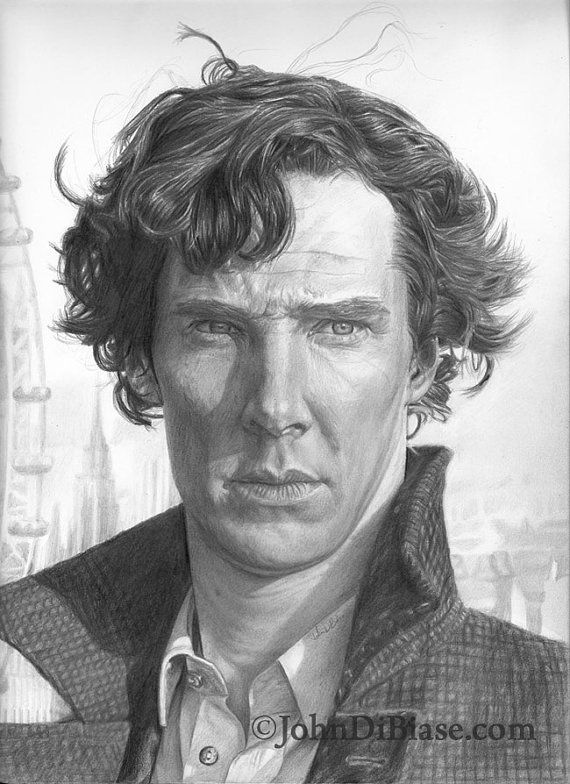 570x784 Original Drawing Of Benedict Cumberbatch As Sherlock Holmes (Not A - Benedict Cumberbatch Sketch