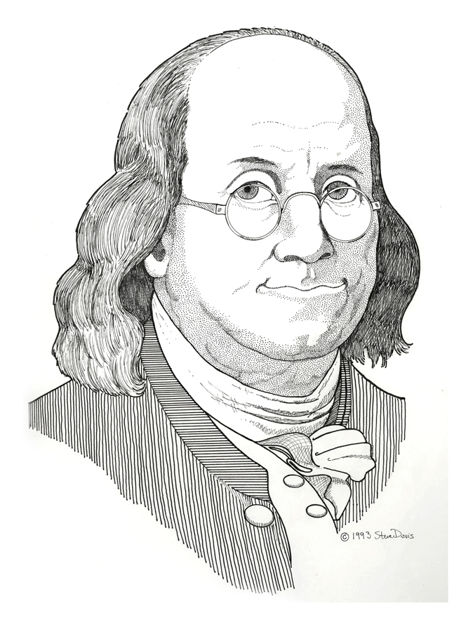 Benjamin Franklin Sketch at Explore collection of