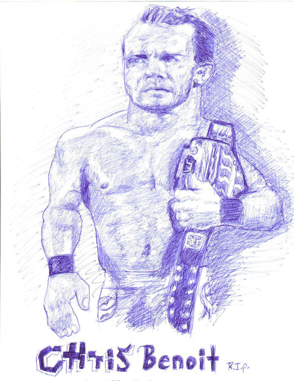 600x777 Wwe Chris Benoit Pen Sketch By Wireframe0fanenigma - Benoit Sketch
