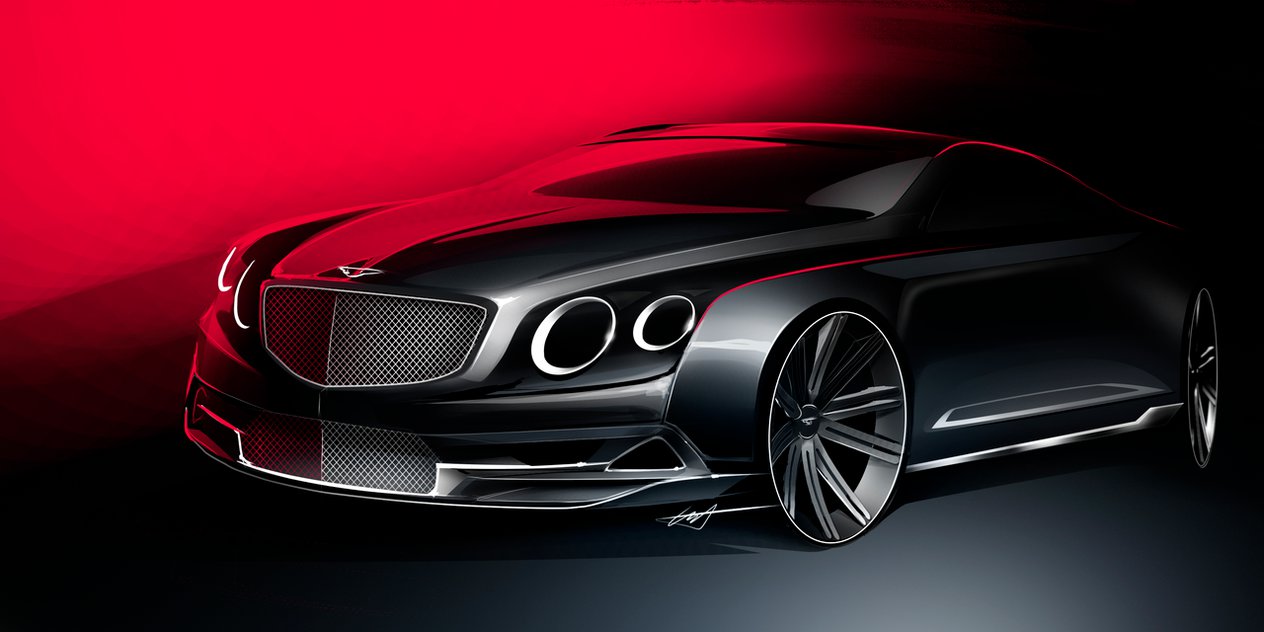 1264x632 Bentley Concept Sketch By Whitesnake16 - Bentley Logo Sketch