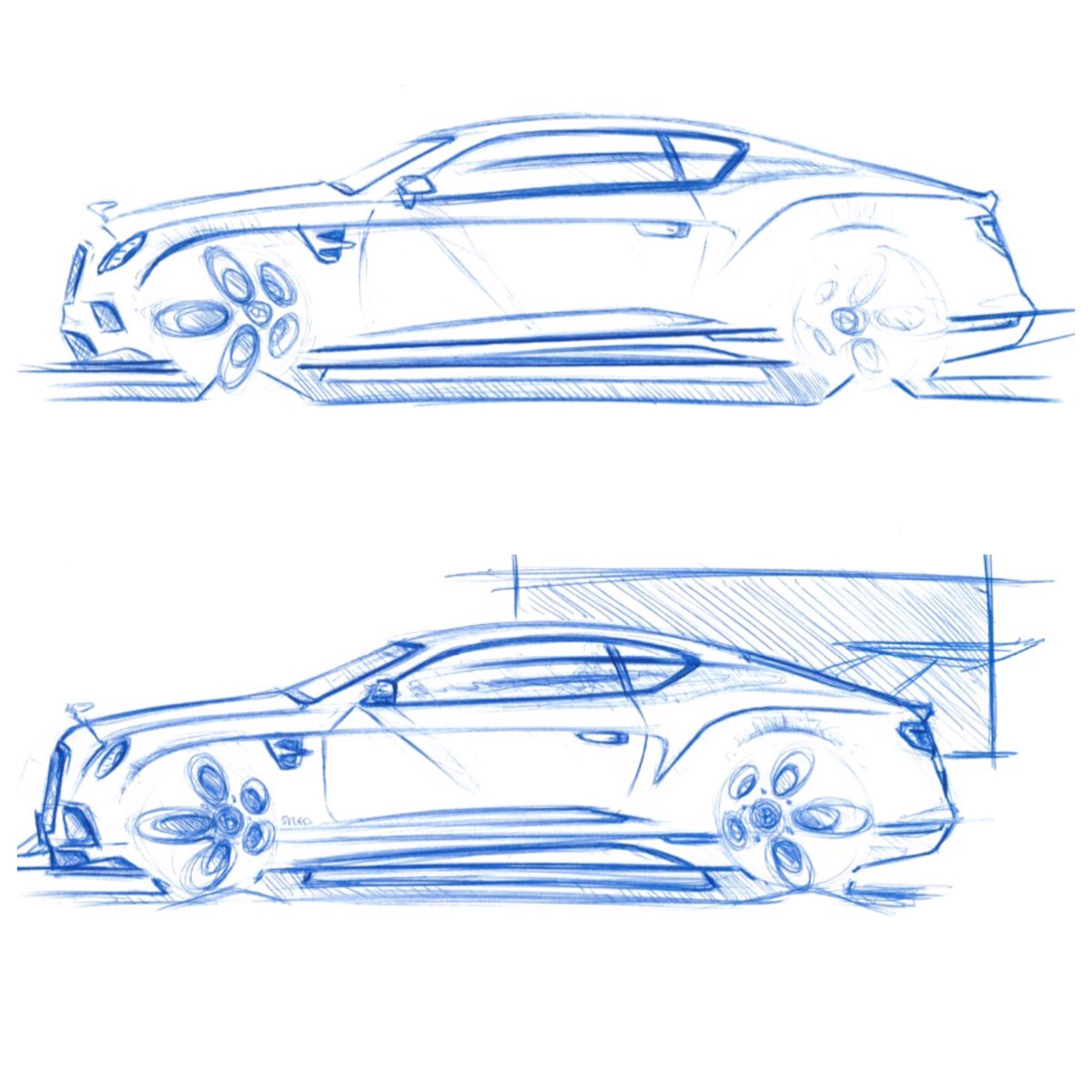 1200x1200 John Bridge On Twitter 042 - Bentley Sketch