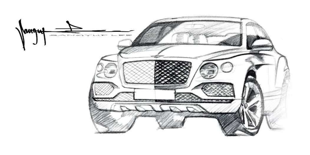 1052x528 Bentley Designers On The New Bentayga Suv - Bentley Sketch