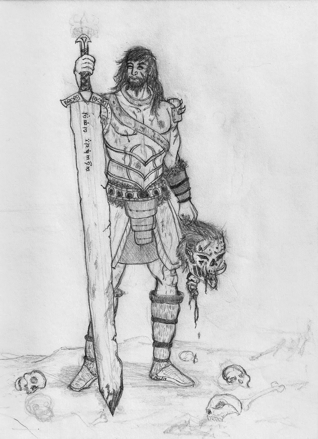 1024x1412 Horsing Around At Home Beowulf - Beowulf Sketch