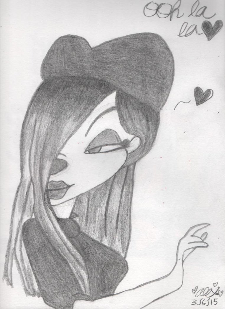 762x1049 The Beret Girl Sketch By Thedisneygoof - Beret Sketch