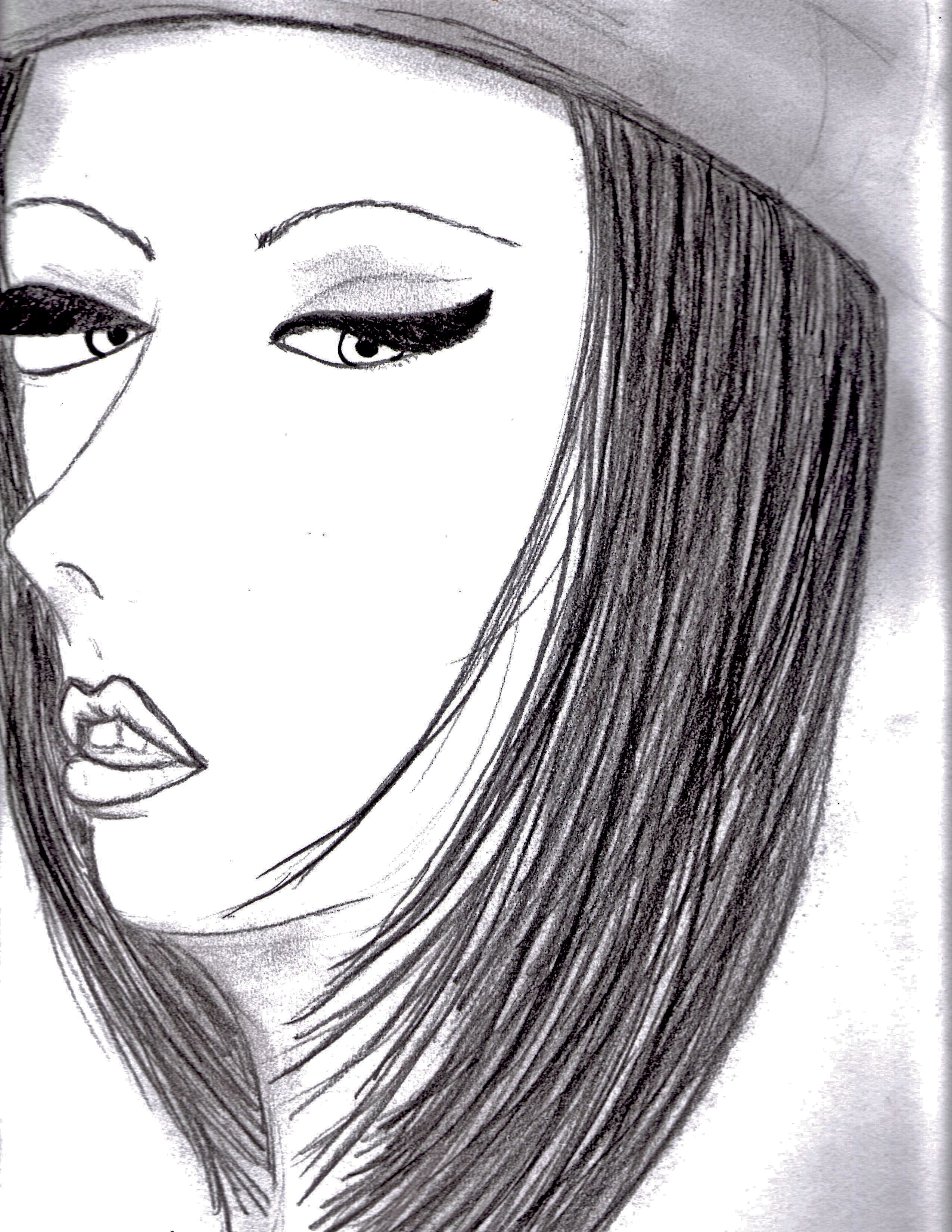 2550x3300 Sketch Woman Beret My Sketches, My Drawings, My Art - Beret Sketch