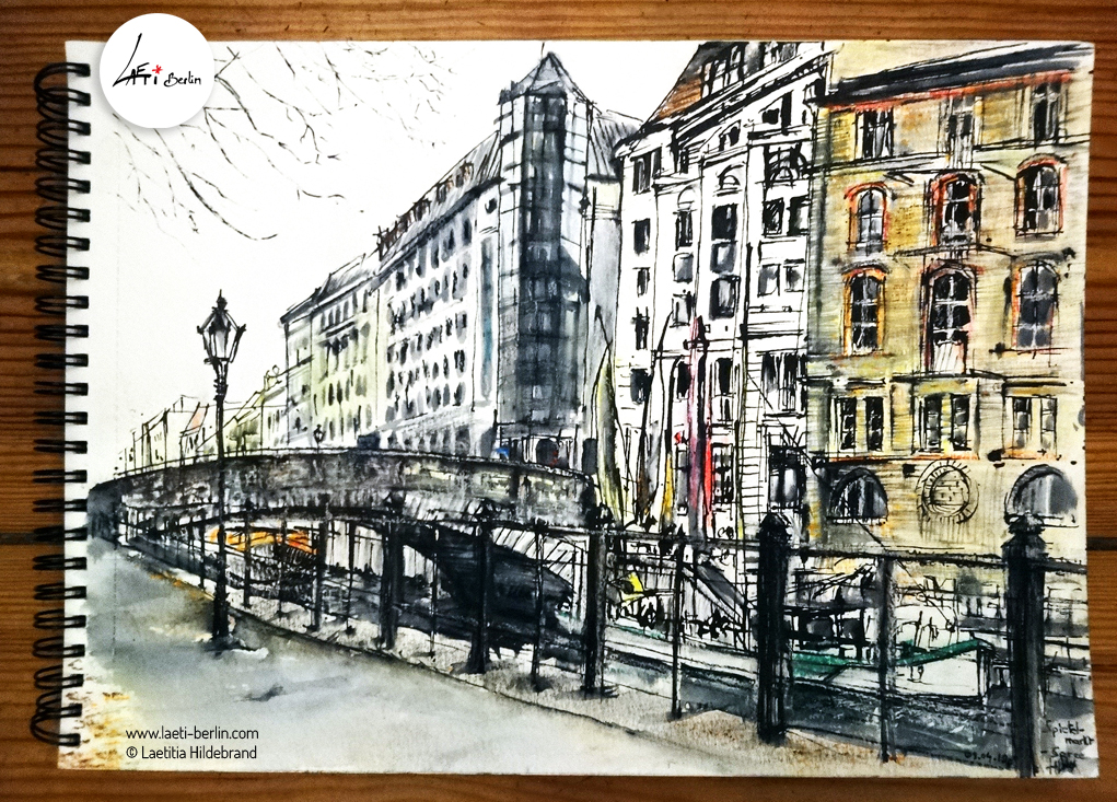 1021x733 Spittelmarkt Poster A4 - Berlin Sketch