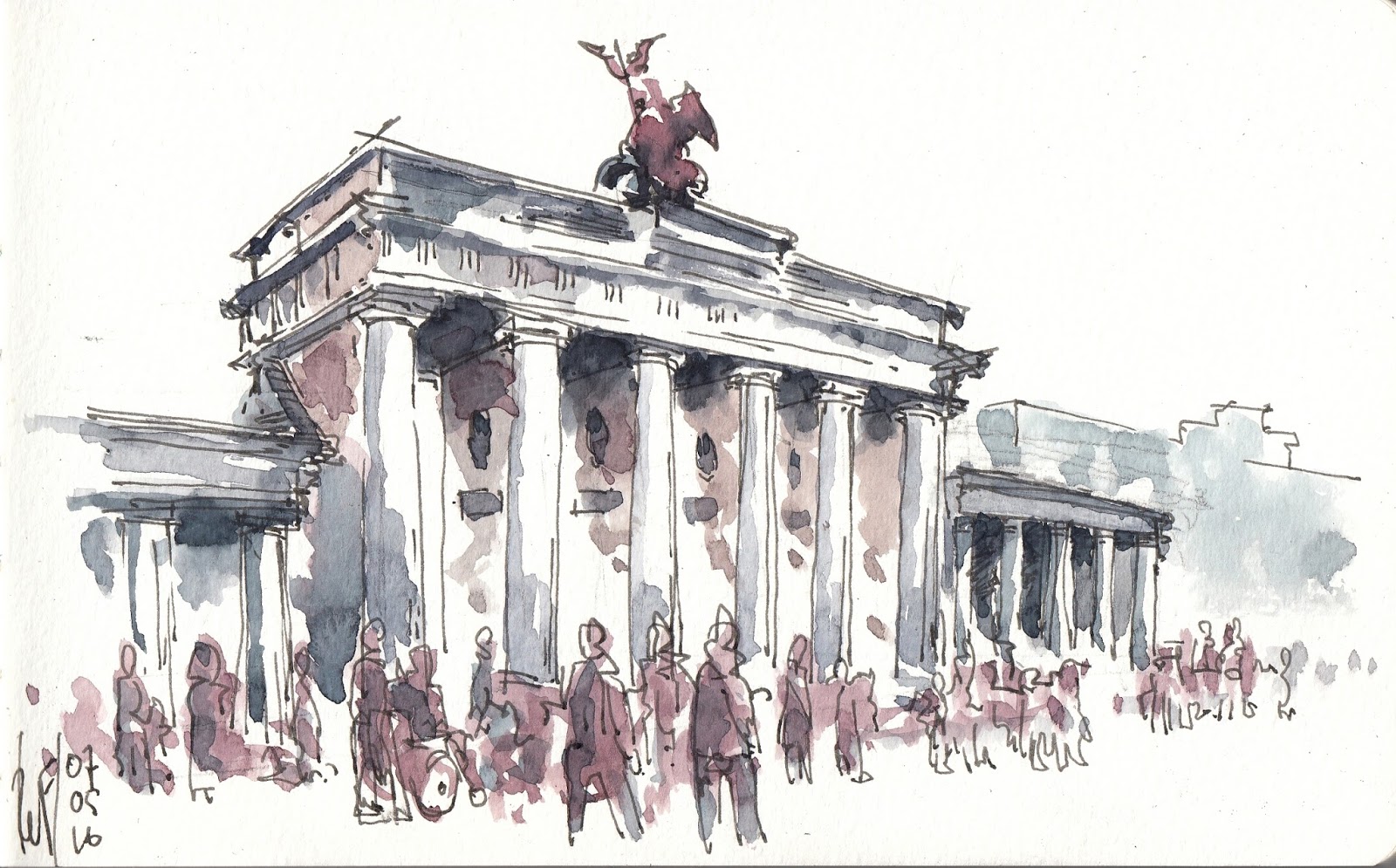 1600x995 Rene Fijten Sketches Berlin Brandenburger Tor - Berlin Sketch