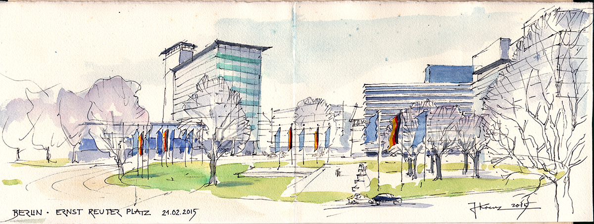 1200x453 Berlin Sketches Jacek Krenz Sketchblog - Berlin Sketch