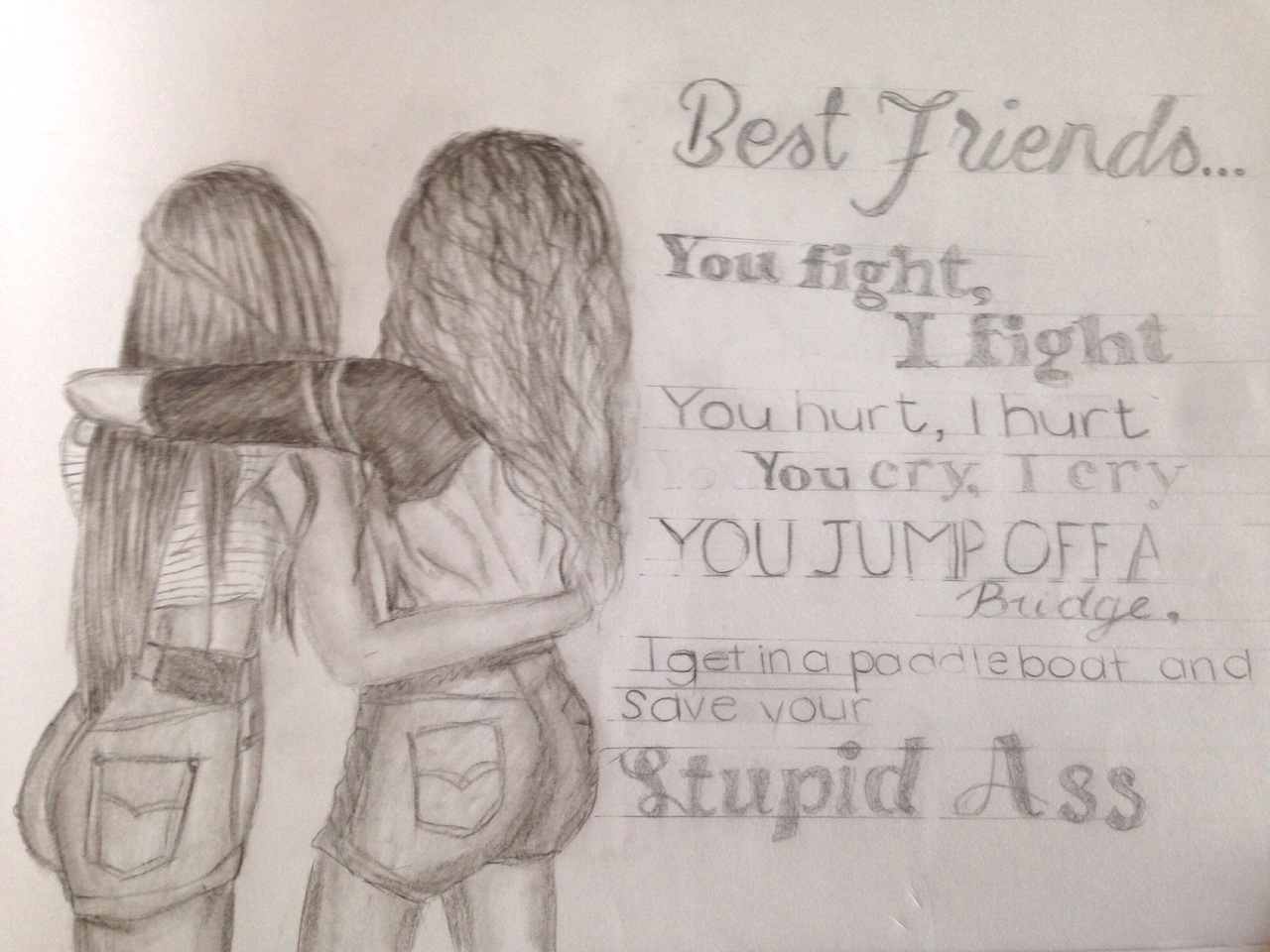 Best Friend Sketches at PaintingValley.com | Explore collection of Best ...