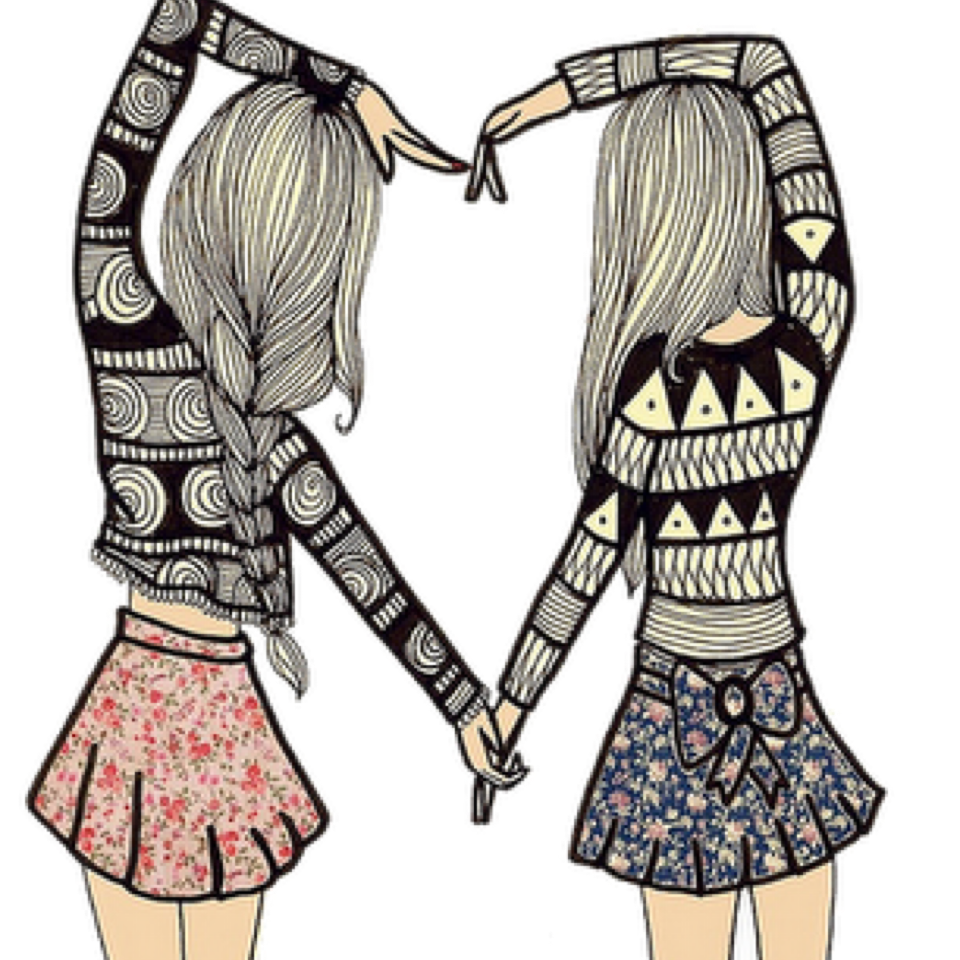 960x960 Drawing Friendship Best Friends Forever Sketch - Best Friends Forever Sketch