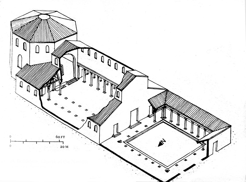 857x632 Filechurch Of The Nativity (Reconstruction) Ca. 333 Ce Bethlehem - Bethlehem Sketch