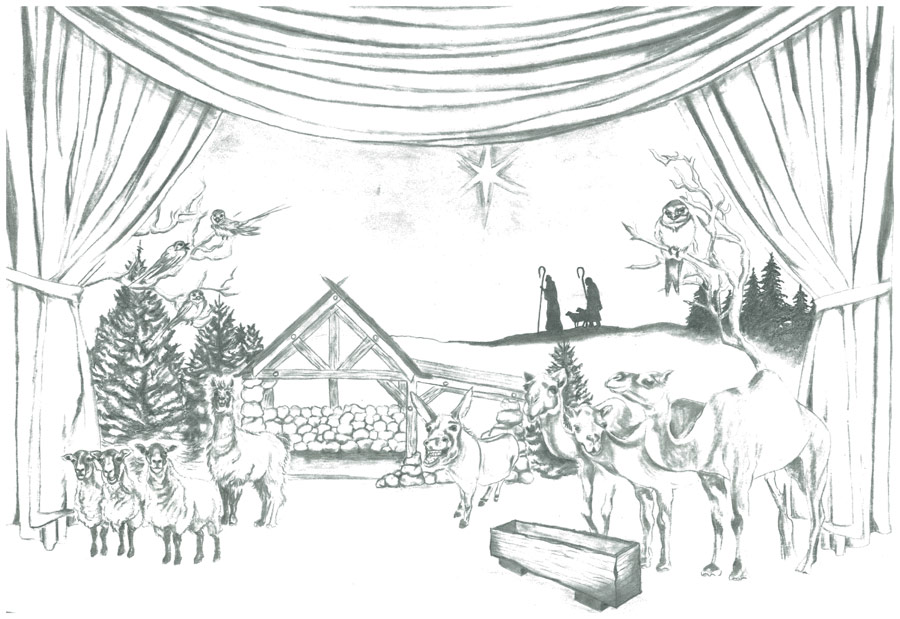 900x619 First Sketch The Bethlehem Barnyard Jamboree - Bethlehem Sketch