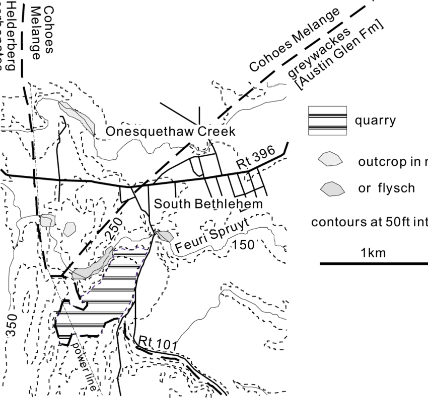 850x792 Sketch Location Map Of Callanan Quarry, South Bethlehem And - Bethlehem Sketch