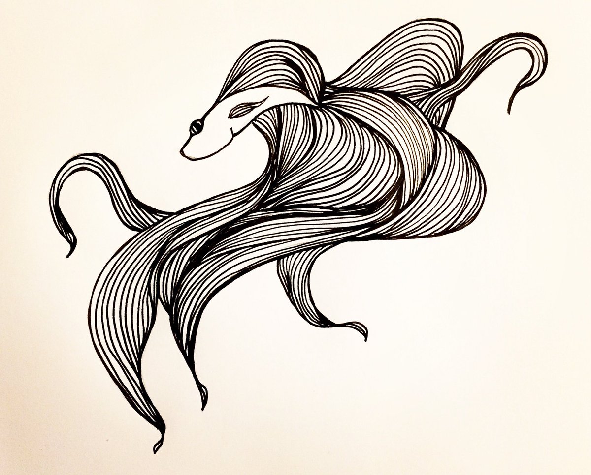 1200x966 Pinkpolish On Twitter Day 152, - Betta Fish Sketch
