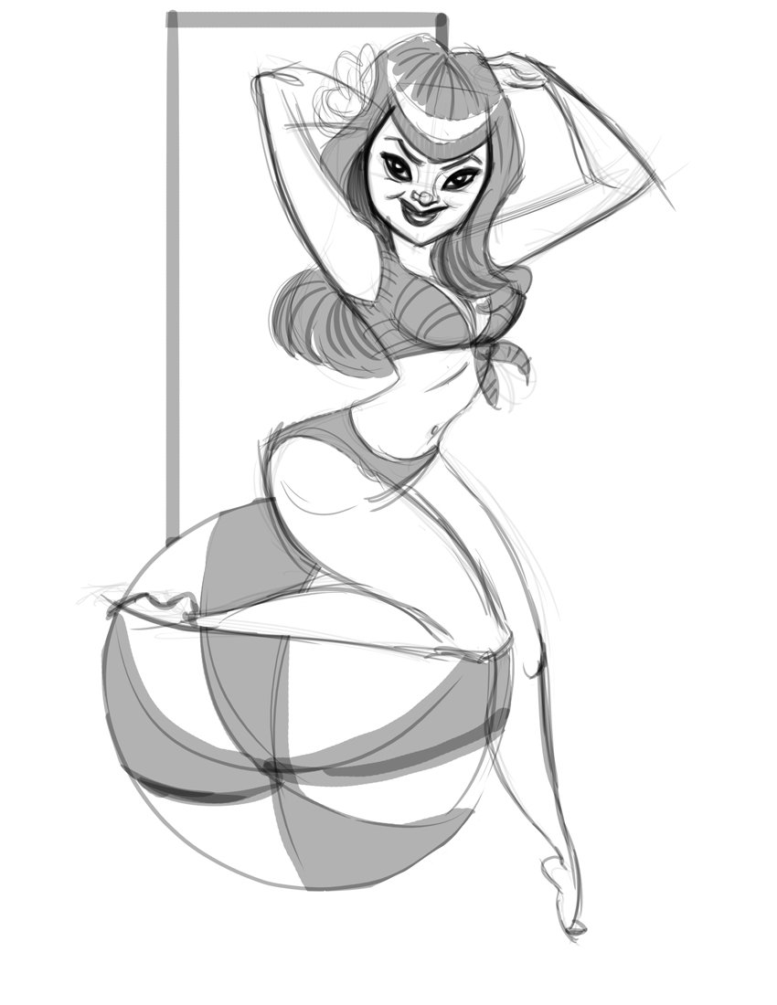 850x1100 Bettie - Bettie Page Sketch