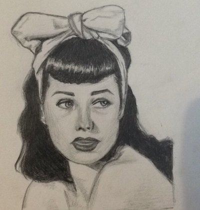 400x421 Bettie - Bettie Page Sketch