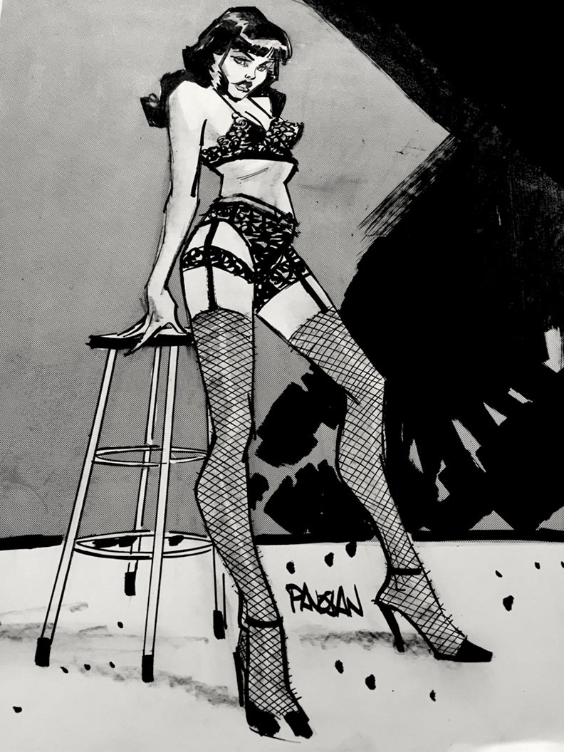 792x1056 Dan Panosian On Twitter A Bettie - Bettie Page Sketch