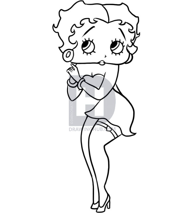 631x720 How To Draw Betty Boop, Step By Step, Drawing Guide, By Darkonator - Betty Boop Sketch
