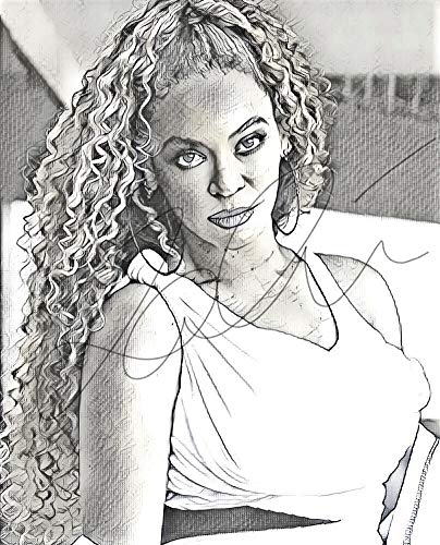 404x500 Beyonce Sketch Drawing Print Poster Hand Drawn Pencil - Beyonce Sketch