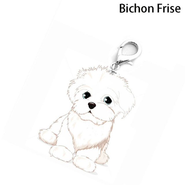 640x640 Bichon Frise Pattern Dog Collar Tag Disc Disk Pet Id White Bichon - Bichon Sketch