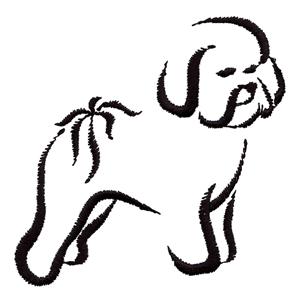 295x300 Bichon Frise Sketch Embroidery Design By Embroidery Central - Bichon Sketch