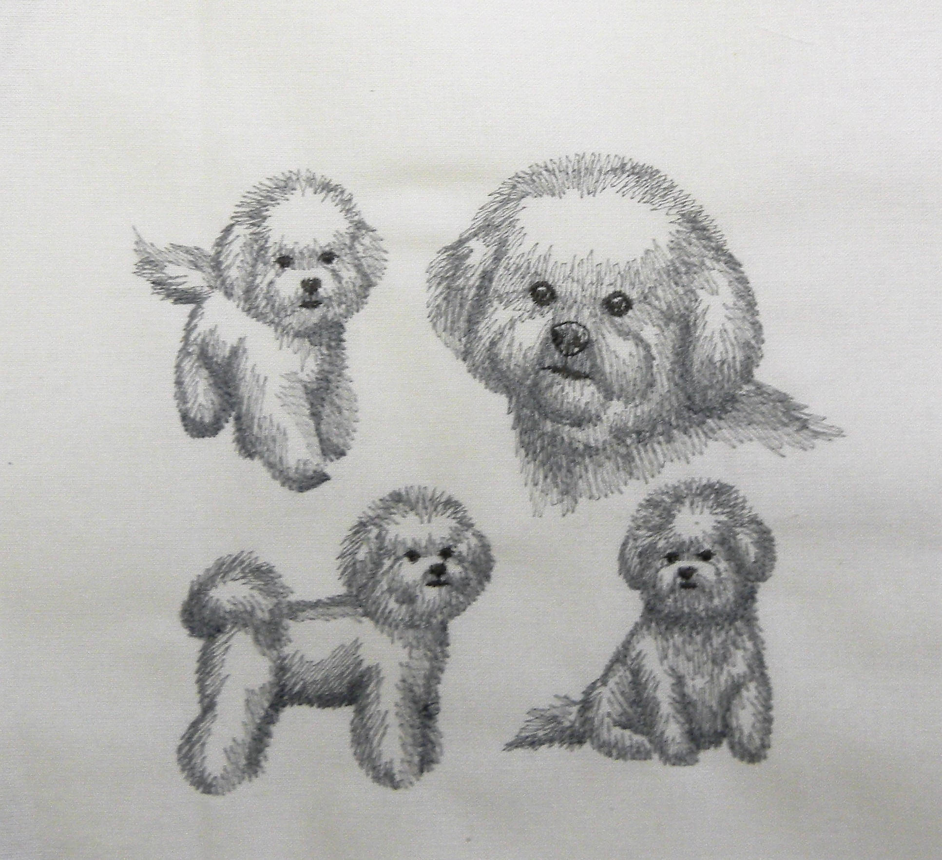 1933x1764 Bichon Frise Dog Embroidered Quilt Quilting Block Dog Sketch Etsy - Bichon Sketch