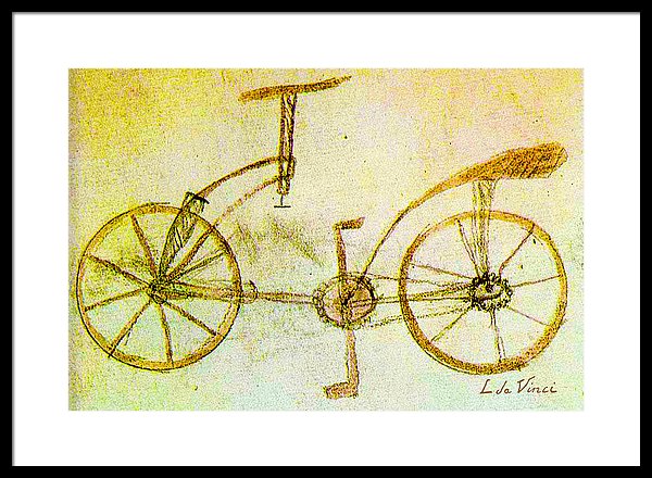 600x440 Da Vinci Inventions First Bicycle Sketch By Da Vinci Framed Print - Bicycle Sketch