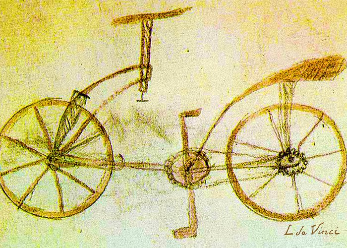 700x500 Da Vinci Inventions First Bicycle Sketch By Da Vinci Greeting Card - Bicycle Sketch