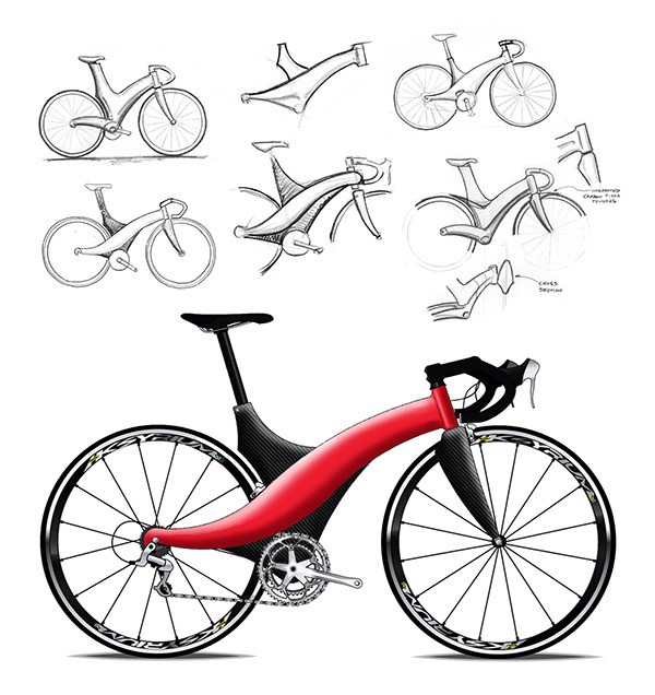 600x636 Bicycle Sketches And Renderings On Behance - Bicycle Sketch