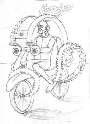 375x516 Bike Face (Sketch) Drawing By Carface Saatchi Art - Bicycle Sketch Images