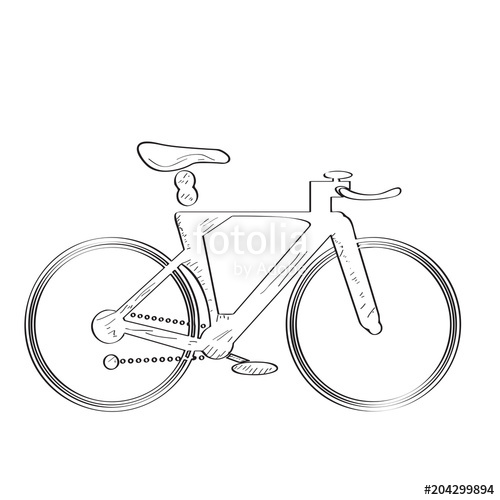 500x500 Isolated Bicycle Sketch Stock Image And Royalty Free Vector Files - Bicycle Sketch Images
