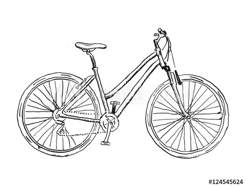 500x379 Old Bicycle Sketch Illustration - Bicycle Sketch Images