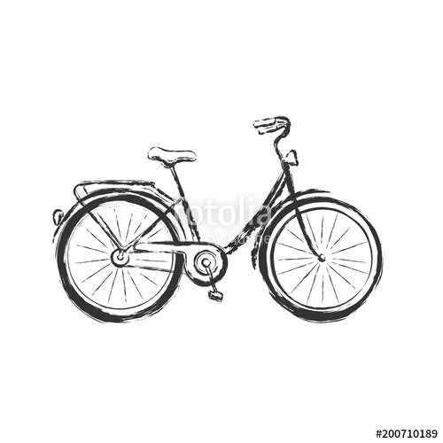 500x500 Old Bicycle Sketch Illustration . Bike ,vector Stock Image And - Bicycle Sketch Images
