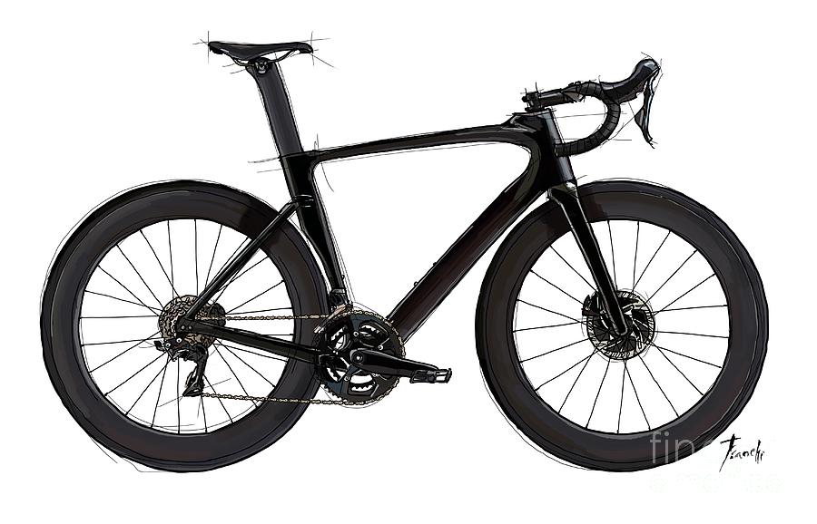 900x578 Original Bicycle Drawing. Color Sketch Gift For Bikers Digital Art - Bicycle Sketch Images