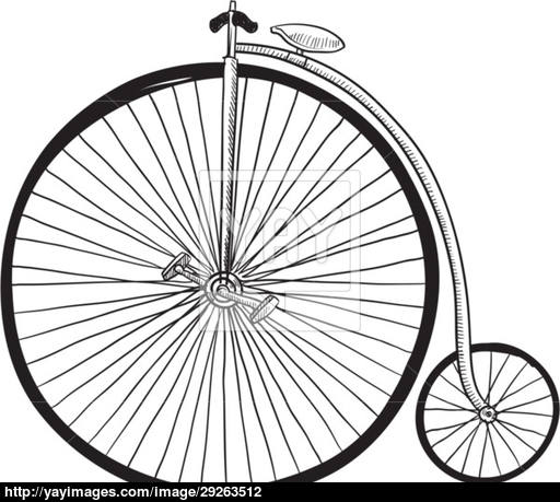 512x459 Antique Bicycle Sketch Vector - Bicycle Sketch Images