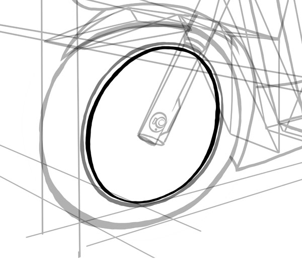 600x528 How To Draw Vehicles Motorcycles - Bicycle Wheel Sketch