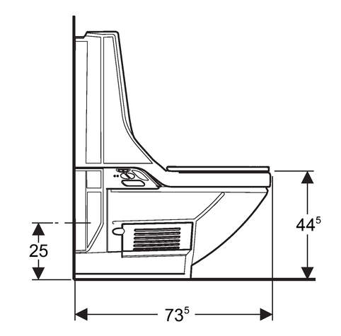 482x475 Geberit Aquaclean Bidet Toilets - Bidet Sketch