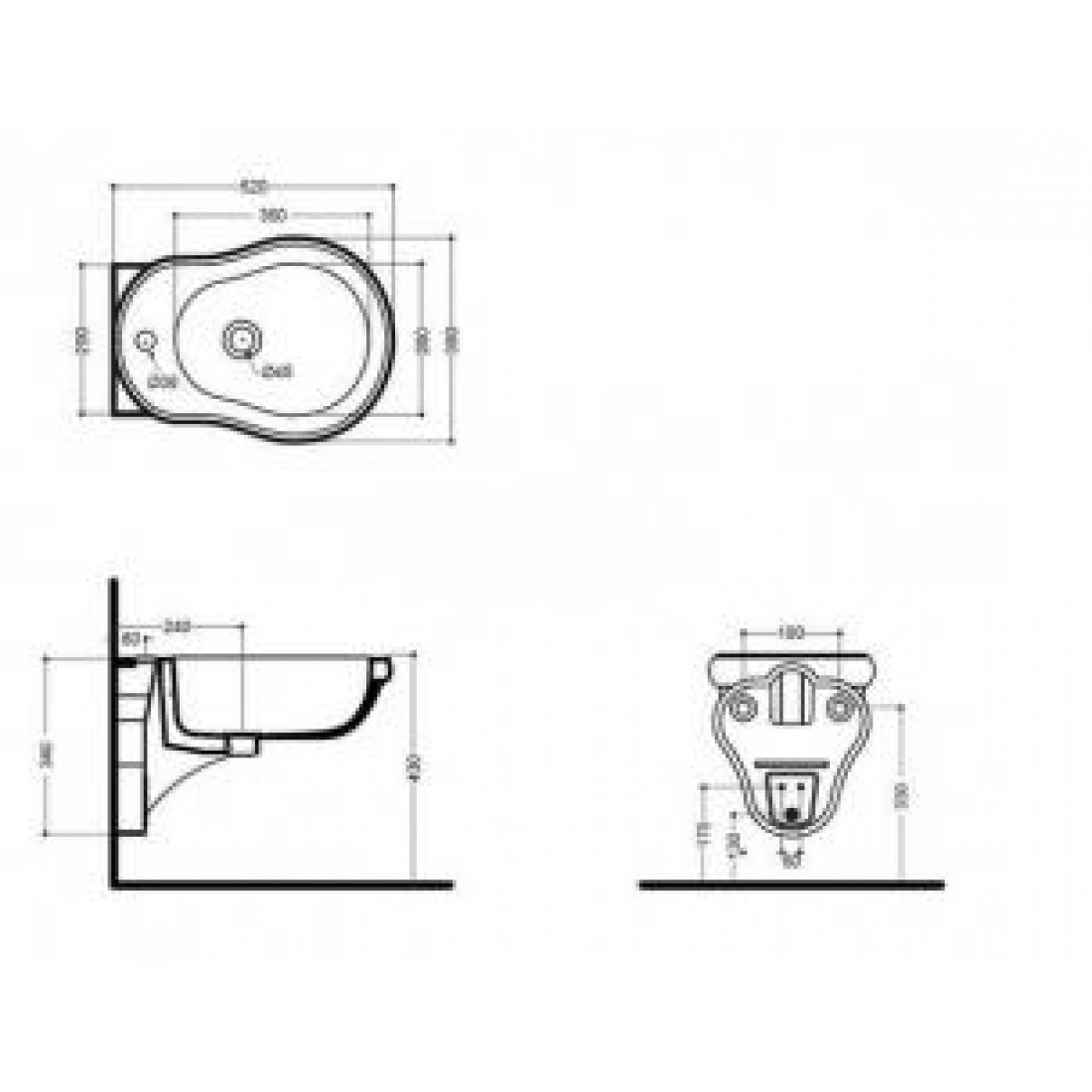 1100x1100 Retro Bidet Pendant White Kerasan - Bidet Sketch