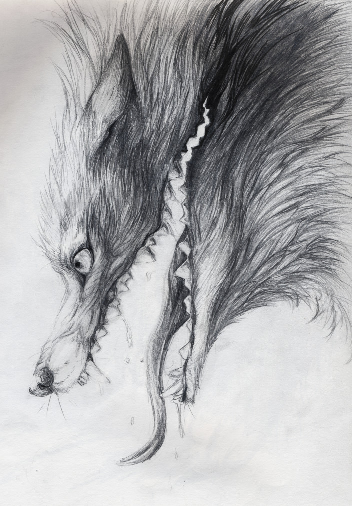 704x1011 Big Bad Wolf By Bedupolker - Big Bad Wolf Sketch