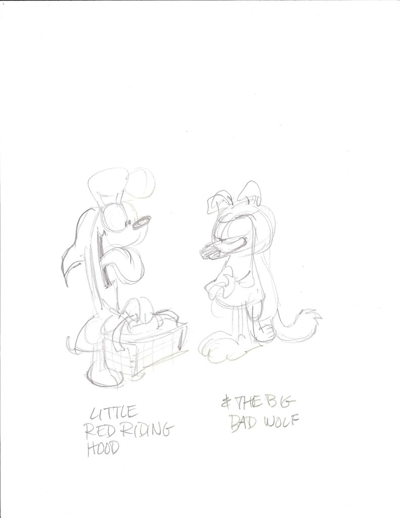 792x1024 Sketch Of Garfield And Odie Little Red Riding Hood Amp The Big Bad - Big Bad Wolf Sketch