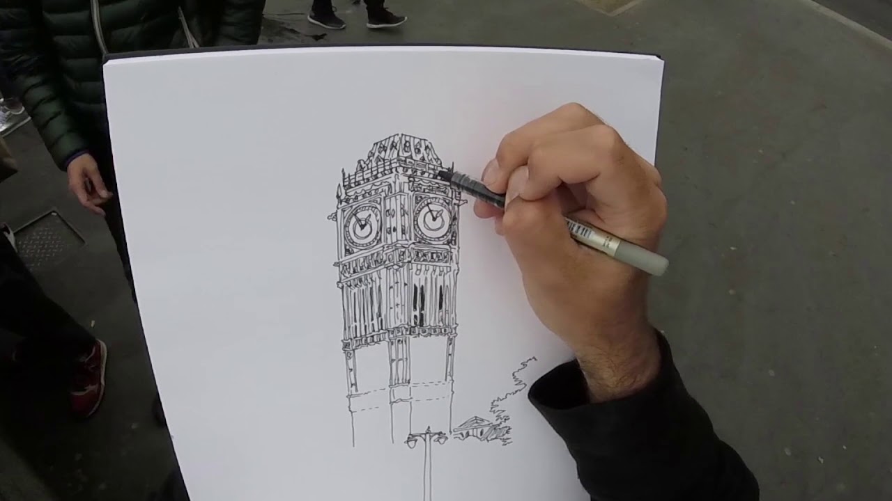 1280x720 Big Ben London - Big Ben London Sketch